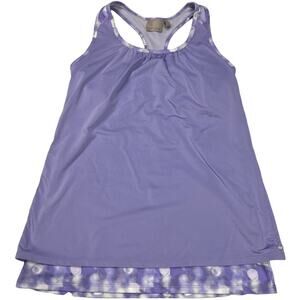 Athleta Active Tank Royal Pigeon Layered Purple Built-In Bra Workout Top Women S